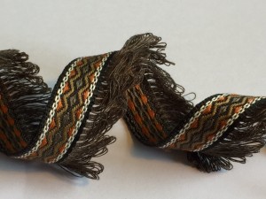 Brown Orange Purple Tassel Woven Ribbon