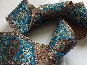 Gold flower Leaf Ribbons