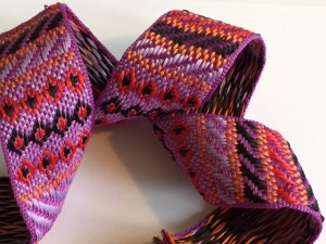 Vintage Purple Red Black Woven Ribbon